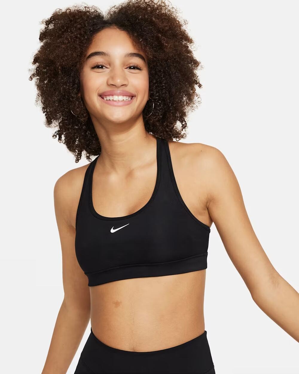 Nike Girls XL Black Dri-FIT Swoosh Racerback Sport Bra Workout Athleisure B22-11